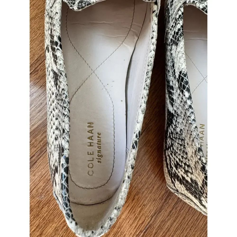 Cole Haan Women’s Snakeskin Driving Loafers Size 7.5
